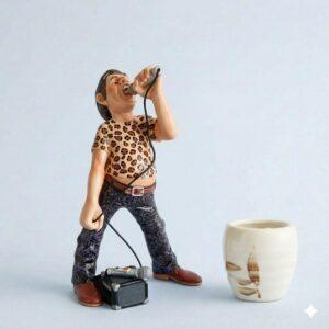 Beeldje "Big Bang Band - Zanger" – Polystone – Hoogte 22 cm