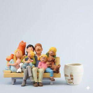 Beeldje "Familie op de bank" – Jan, Jans en de kinderen (JJ19) – 2007