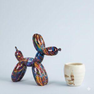 Decoratief Beeld Ballonhond - Pop Art Poedel - Polystone - 24 cm