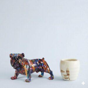 Decoratief Beeld Bulldog - Pop Art Stijl - Polystone - 29 cm