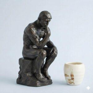 Miniatuur sculptuur "De Denker" – Naar Auguste Rodin – Verbronsd (10 cm)