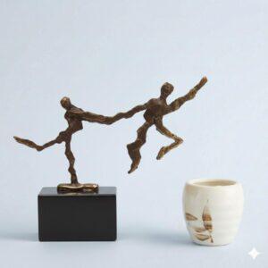 Sculptuur "De sprong wagen" – Design Ger – Verbronsd (10 cm)