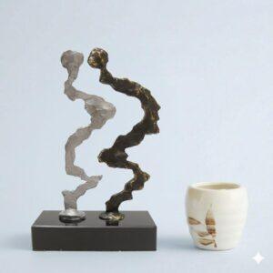 Sculptuur "Partners" – Design Ger – Brons- & Zilverlook (16 cm)