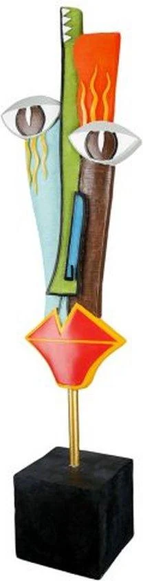 Gilde sculptuur Face Delaunay kunsthars en metaal 64 cm