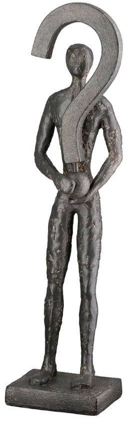 Sculptuur persoon met vraagteken modern decoratiebeeld
