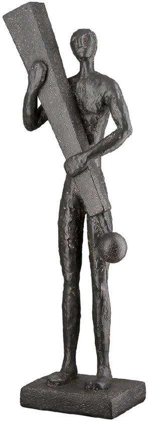 Sculptuur persoon met uitroepteken kunsthars