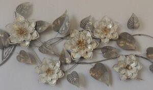 Frame Art – Metalen Bloemen A65 – Wanddecoratie op Canvas met Lijst