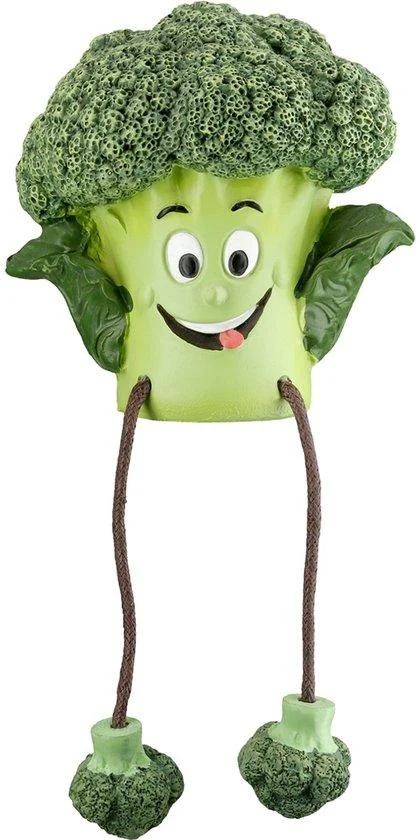 Broccoli gezicht poppetje rand zittend beeld