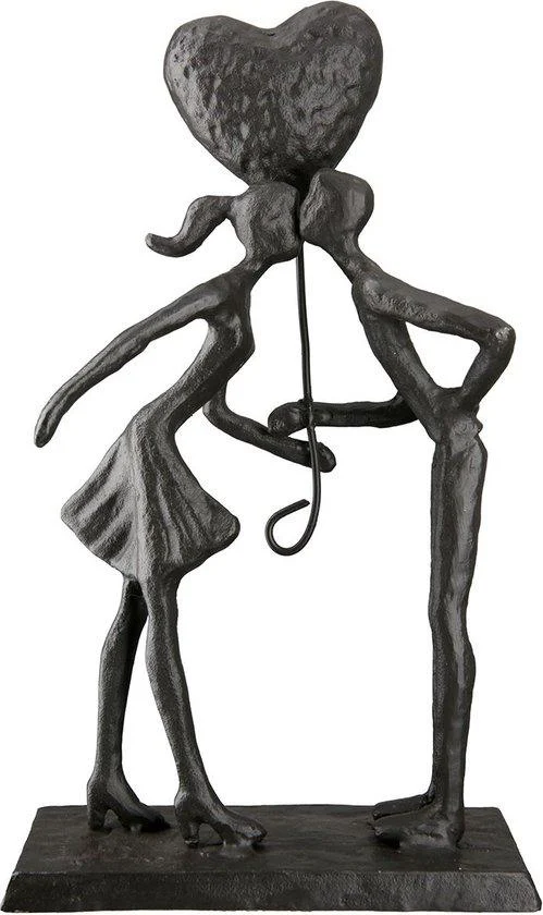 Gilde handwerk Sculptuur Beeld Liefdespaar Metaal Zwart