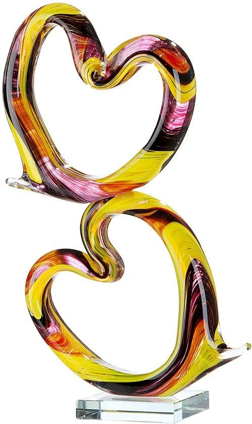 GlasArt Sculptuur Harten Corazon handgemaakt glaskunstwerk