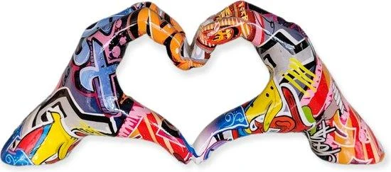 Gilde Handwerk Love Sign Hands Street Art Polyresin
