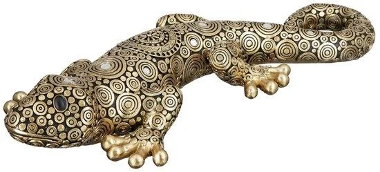 Gecko-beeldje Tarentola goudkleurig 29x16x5 cm