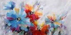 Canvas Schilderij bloemen 70x140 cm