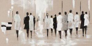 Linnen schilderij Modeshow met zilver