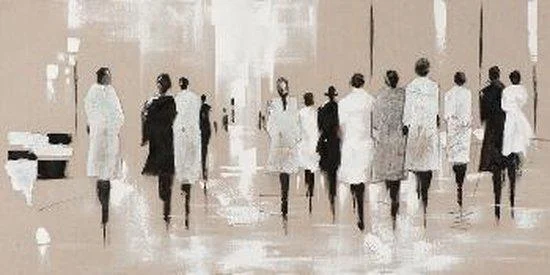 Linnen schilderij Modeshow met zilver