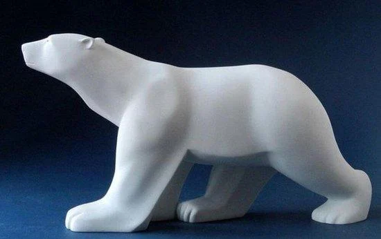Pompon Ours Blanc polar IJsbeer wit groot 17cm hoog 31 breed