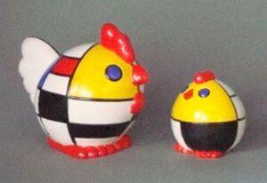 Haan en Hen Mondriaans geometrische menagerie 6-4 cm