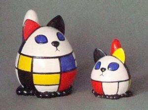Parastone Katten Mondriaan La Menagerie Geometrique set van 2