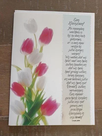 Sweet Lake Collection Wenskaart Voor Een Kleinzoon wit/roze