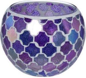 Mozaïek glas waxinehouder groot 10.5 cm