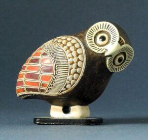 Korinthische Aryballos Uil Grieks Aardewerk 5 cm