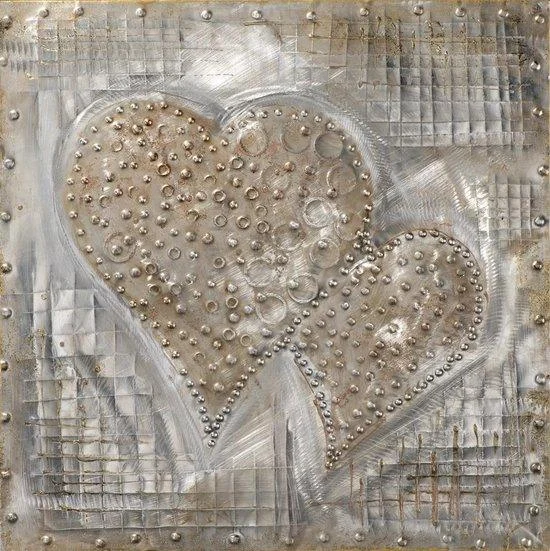 Canvas Schilderij Hart van Goud 60x60 cm