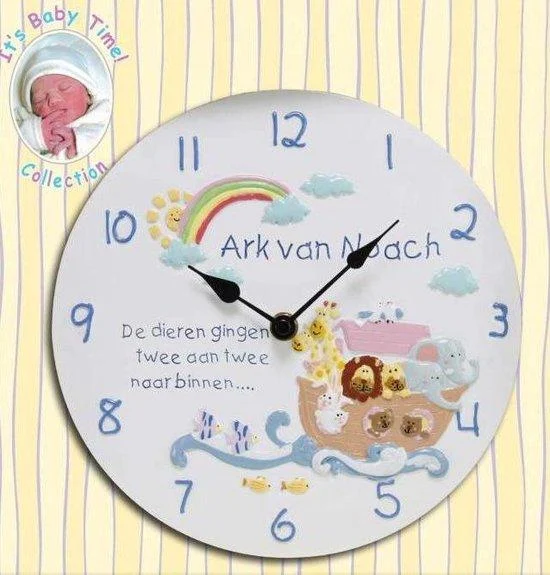 It's Baby Time Wandklok Ark van Noach wit kunststof