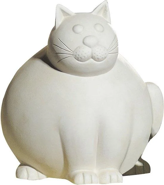 Keramische kat Molli zittend crème 30 cm