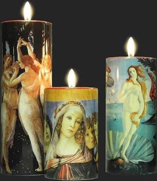 Botticelli Spring/Venus/Madonna set van 3 theelichten