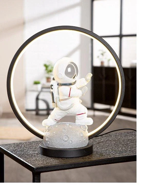Tafellamp LED Astronaut Karate zwart grijs