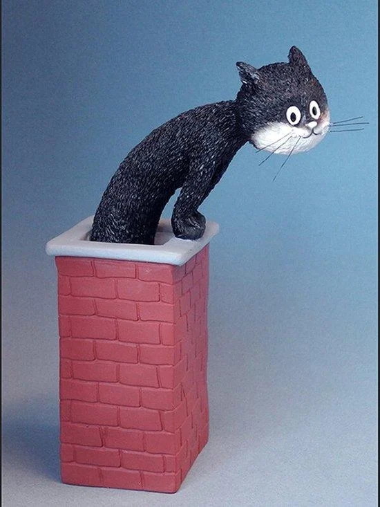 Dubout Les chats Poes uit schoorsteen 15 cm