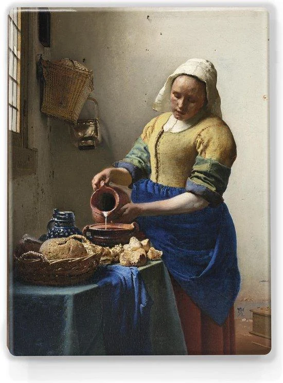 Melkmeisje Johannes Vermeer Laqueprint 19.5x26 cm