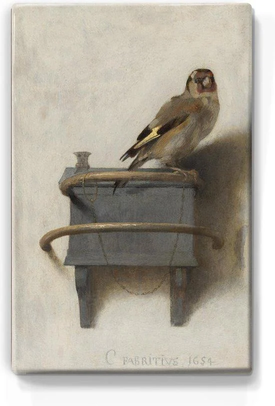 Puttertje Carel Fabritius Laqueprint 19.5x30 cm