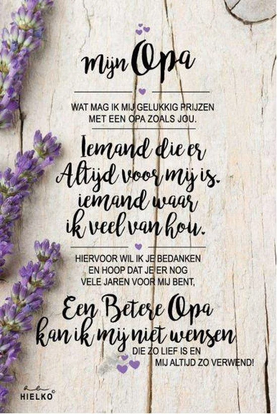 MDF Flower Kaart set Mijn Opa