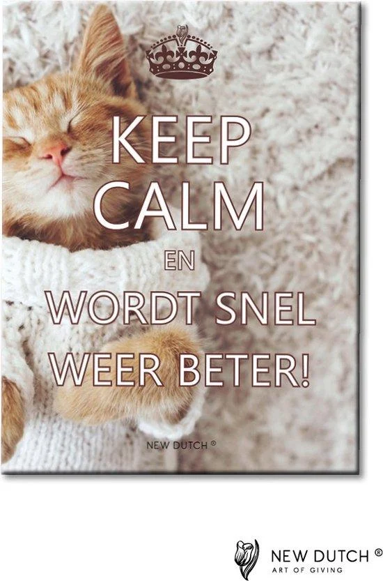 Spreukentegeltje Keep calm en wordt snel weer beter