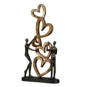 Poly sculptuur Hart op Hart liefde huwelijk