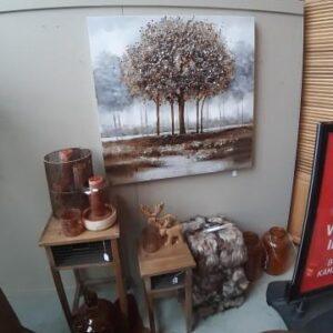 Canvas Schilderij Boom – Abstract Design – 100 x 100 cm