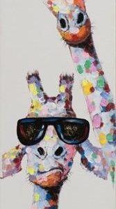 Canvas Schilderij – 3 Vrolijke Giraffen – 150 x 25 cm