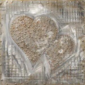 Canvas Schilderij – Hart van Goud – 60 x 60 cm