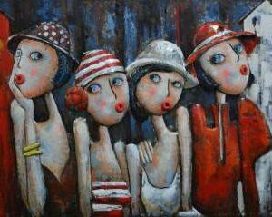 Metalen 3D Schilderij – Dames – Wanddecoratie – 120 x 80 cm