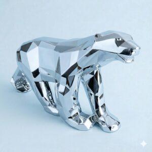 Richard Orlinski – Pompon Polar Bear – Silver – Hoogte 36 cm