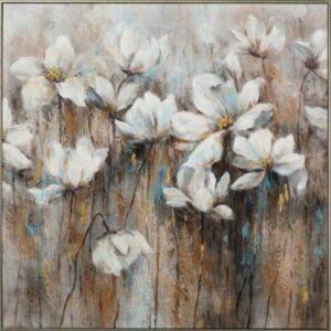 Vintage Poppy – Canvas Schilderij met Baklijst – 100 x 100 cm