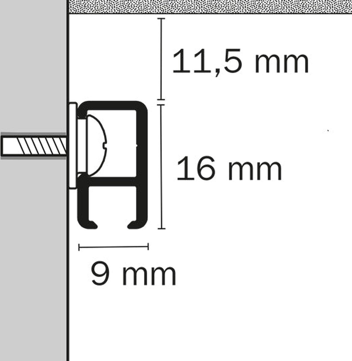 Stas minirail ophangsysteem 150 cm wit aluminium