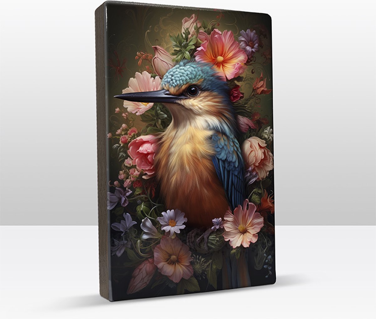 IJsvogel met kleurige bloemen Laqueprint LP310