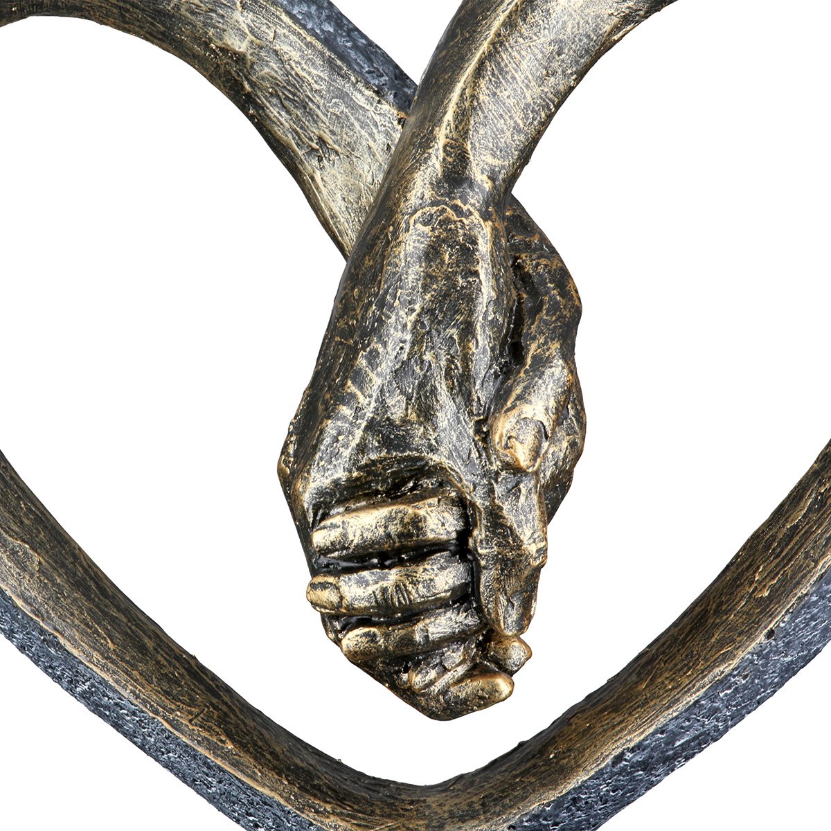 Sculptuur Hart hand in hand antieke afwerking bronskleur