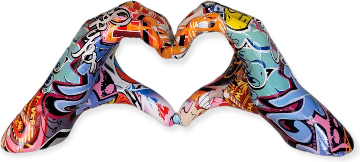 Gilde Handwerk Love Sign Hands Street Art Polyresin