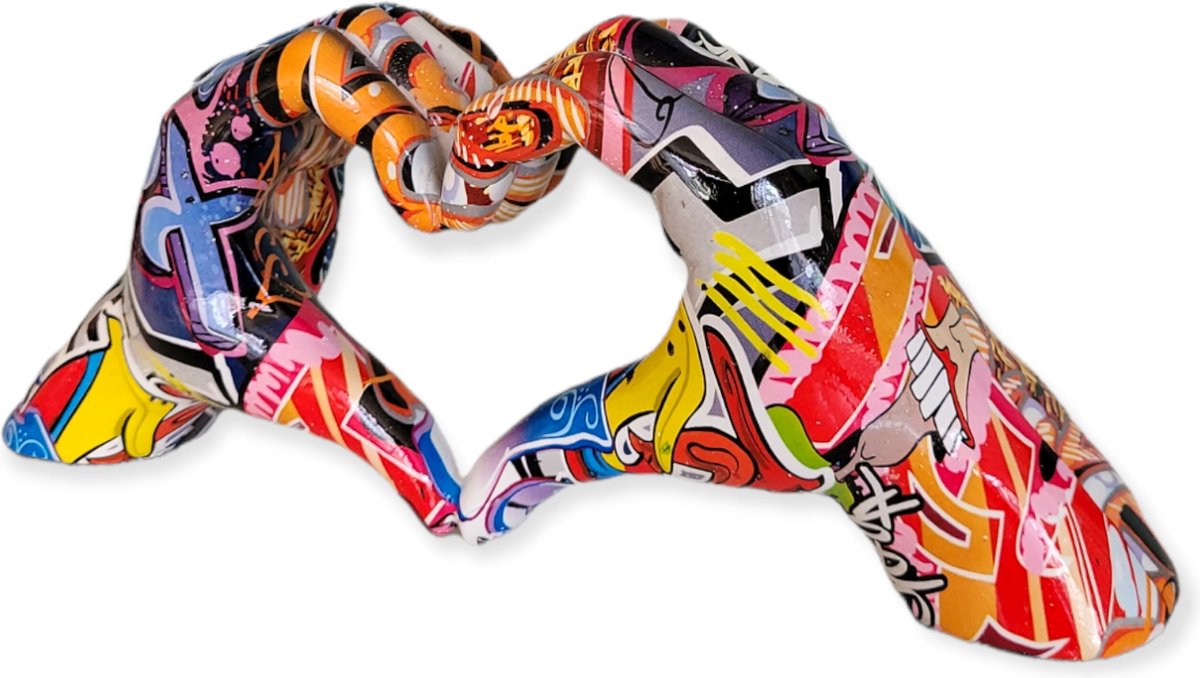 Gilde Handwerk Love Sign Hands Street Art Polyresin