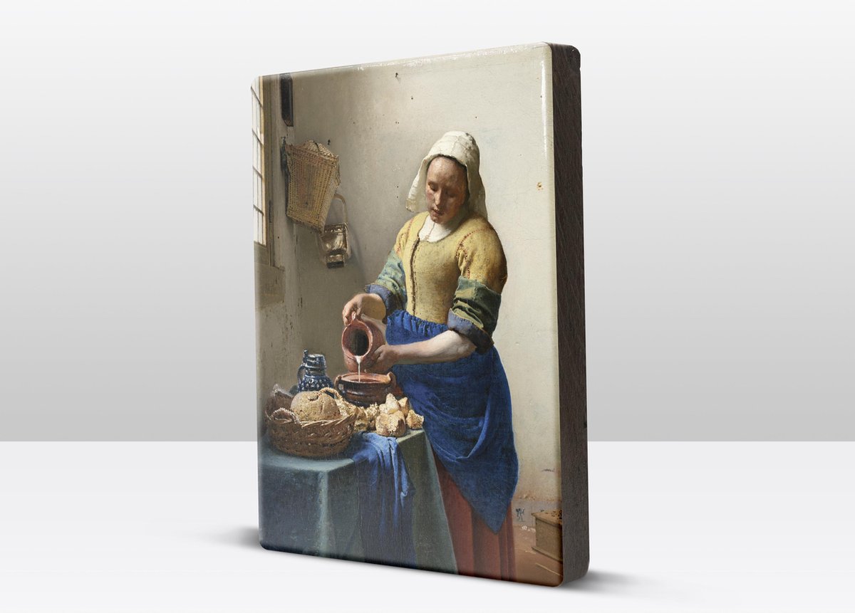 Melkmeisje Johannes Vermeer Laqueprint 19.5x26 cm