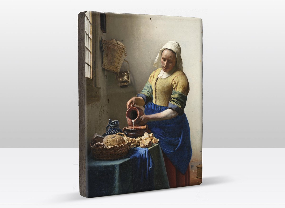 Melkmeisje Johannes Vermeer Laqueprint 19.5x26 cm