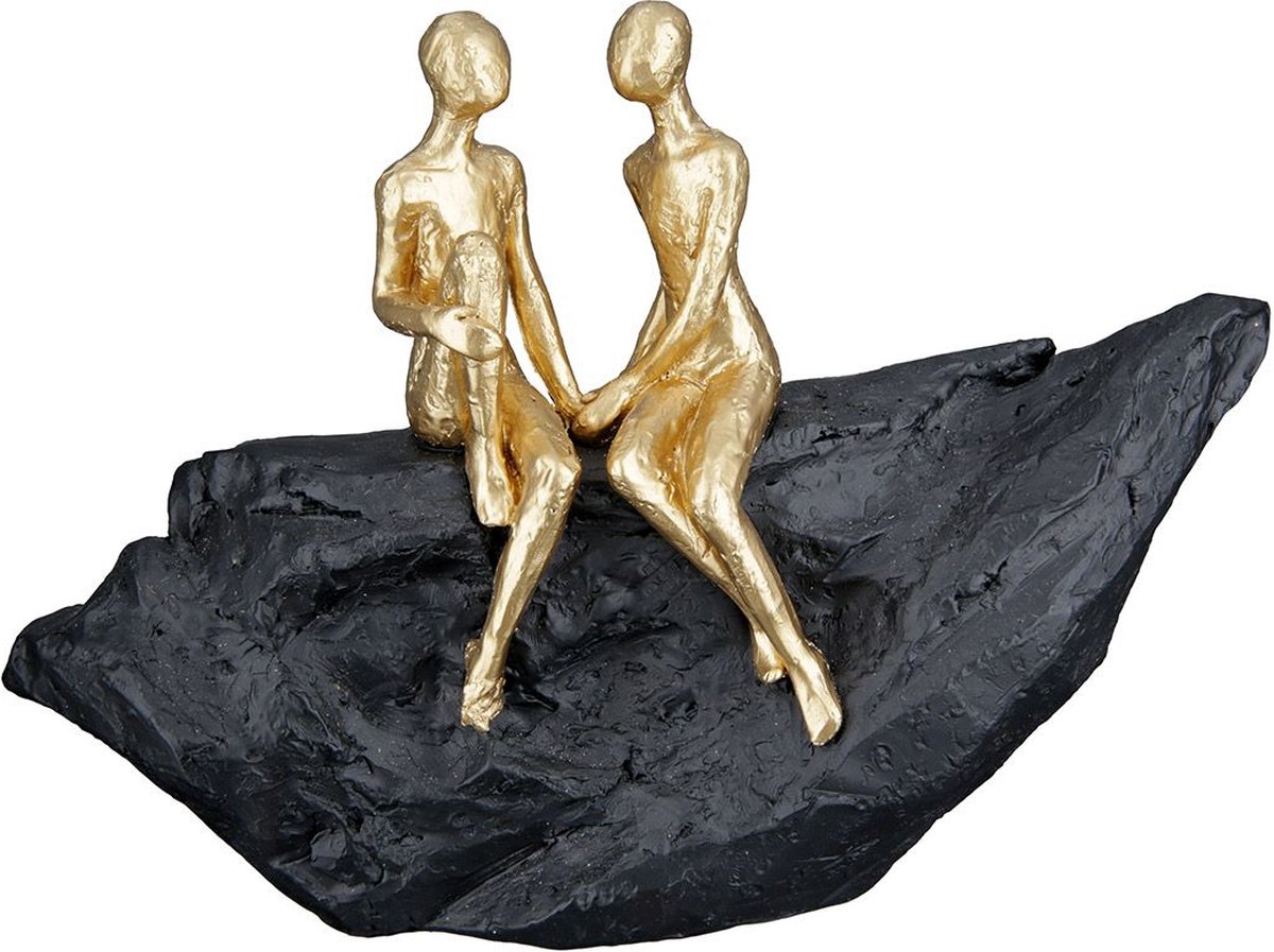 Sculptuur Verliefd goud op zwart
